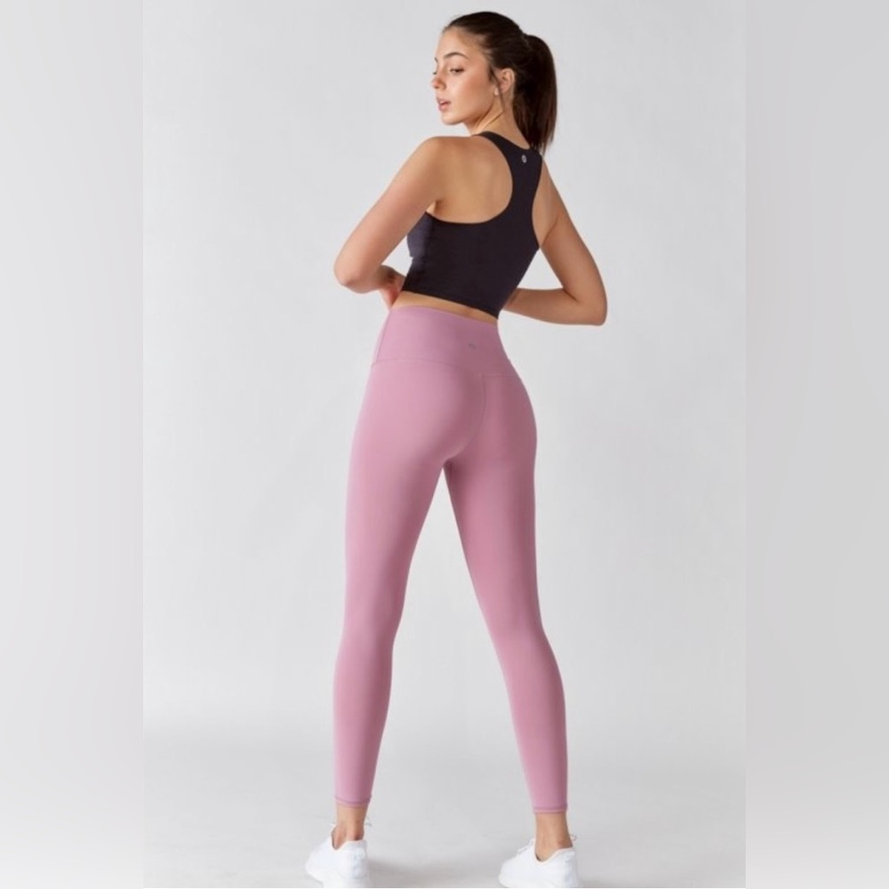 Papaya Active The Evelyn Leggings Yoga Pants Tights 25” in Pink